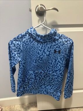 Under Armour Light Blue and Navy Pixel-Print Hooded Sweatshirt